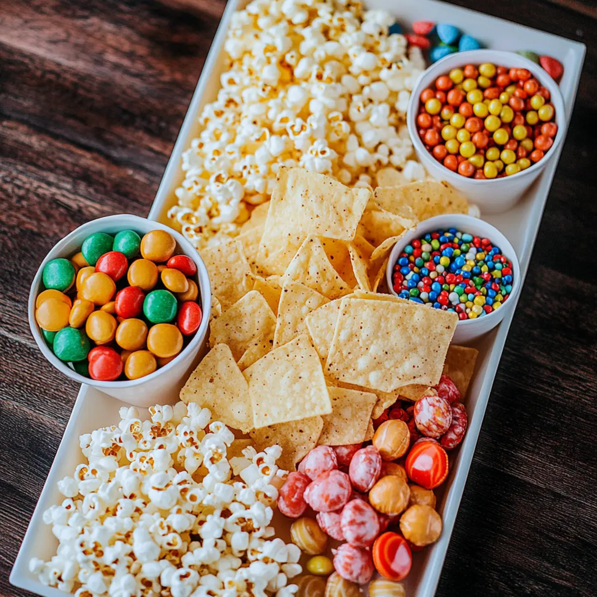 The Ultimate Movie Night Snack Tray: Nachos, Popcorn, & Candy 3